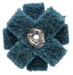 Standard Abrasives - 1-1/2" Diam Medium Density Cross Buff - 3 Plys, 8-32 Thread, Medium Grade, 20,000 Max RPM - Exact Industrial Supply