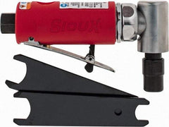 Sioux Tools - 1/4" Collet, Angle Handle, Straight Air Die Grinder - 20,000 RPM, Front Exhaust, 16 CFM, 0.3 hp, 6.21 bar, 1/4 NPT - Exact Industrial Supply