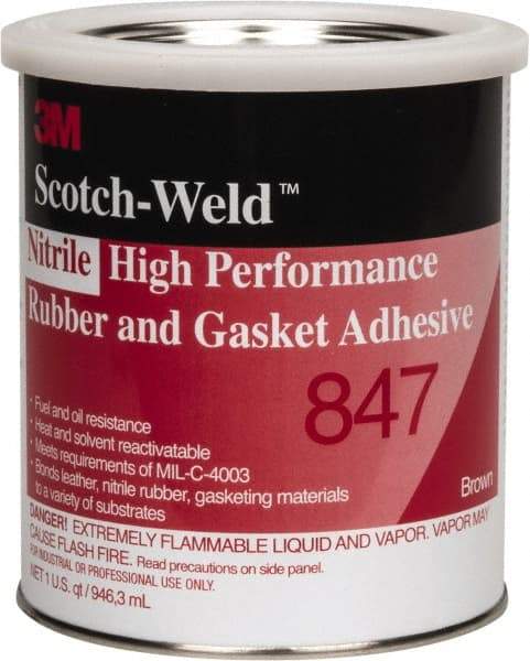 3M - 32 oz Can Brown Butyl Rubber Gasket Sealant - 300°F Max Operating Temp, Series 847 - Exact Industrial Supply