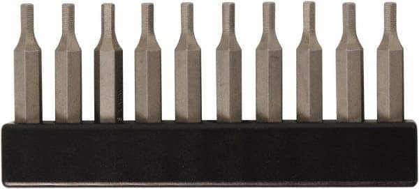 Wiha - 9/64" Hex Screwdriver Bit - 4mm Drive, 28mm OAL - Exact Industrial Supply