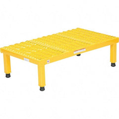 Vestil - 9" High x 19" Wide x 36" Deep, Yellow Step Stand - Steel, 500 Lb Capacity - Exact Industrial Supply