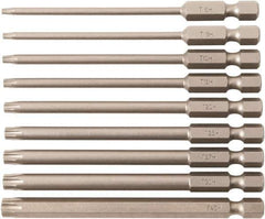 Wiha - 9 Piece, Bit Set - 1/4" Hex Drive, Torx Point - Exact Industrial Supply