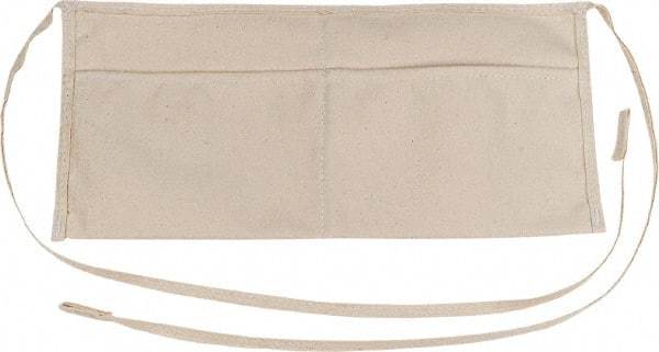 Proto - 28 to 52" Waist Apron - 2 Pocket, 6" Wide, Off White, Polyester - Exact Industrial Supply