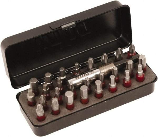 Wiha - Bit Set - #1 to #3, 1/4" Drive, 1/8 to 1/4" Hex, Phillips, Hex, Torx, Square, Pozidriv Point - Exact Industrial Supply