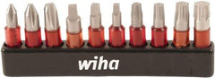 Wiha - Bit Set - #1 to #3, 1/4" Drive, Phillips, Square, Torx Point - Exact Industrial Supply