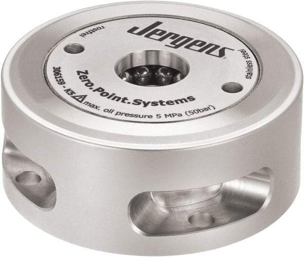 Jergens - ZPS Pneumatic CNC Quick Change Clamping Module - 1 Module Center, M15 Top Mount, 13 kN Retention Force, 8 bar (116 Lb/Sq In) Unlocking Pressure, 0.005mm Repeatability - Exact Industrial Supply