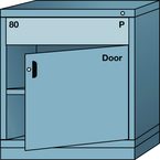 Bench-Standard Cabinet - 1 Drawer - Base Shelf - Adjustable Shelf - Lockable Swing Door - 30 x 28-1/4 x 33-1/4" - Multiple Drawer Access - Exact Industrial Supply