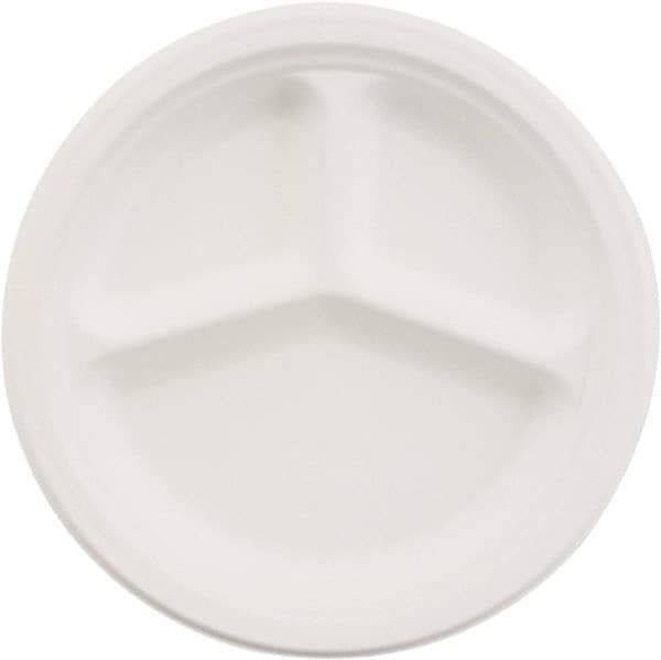 Chinet - Chinet 10-1/4" 3 Compartment Paper Plate - White - Exact Industrial Supply