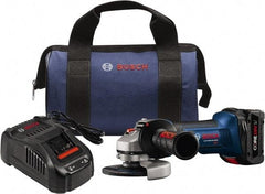 Bosch - 4" Wheel Diam, 10,000 RPM, Corded Angle & Disc Grinder - 5/8-11 Spindle, 18 Volts - Exact Industrial Supply