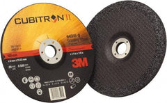 3M - 36 Grit, 7" Wheel Diam, 1/4" Wheel Thickness, 7/8" Arbor Hole, Type 27 Depressed Center Wheel - Coarse Grade, Ceramic, Resinoid Bond, Q Hardness, 8,500 Max RPM, Compatible with Angle Grinder - Exact Industrial Supply