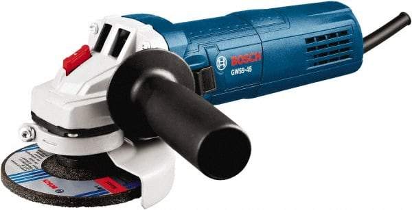 Bosch - 4-1/2" Wheel Diam, 11,000 RPM, Corded Angle & Disc Grinder - 5/8-11 Spindle, 120 Volts, 8.8 Amps - Exact Industrial Supply