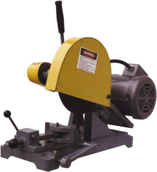Kalamazoo - 10" Blade Diam, 5/8" Arbor Hole, Straight Chop & Cutoff Saw - 3,450 RPM, 3 hp, 220/440 Volts, 1 or 3 Phase - Exact Industrial Supply