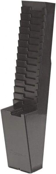 Acroprint Time Recorder - 34-1/4" High x 5" Wide 25 Pocket Adjustable Time Card Rack - Black, Use with Time Cards - Exact Industrial Supply