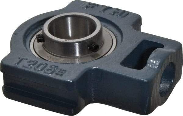 Value Collection - 2-1/4" Wide, Cast Iron Ball Bearing Take Up Unit - 1-3/32" Outside Diam - Exact Industrial Supply