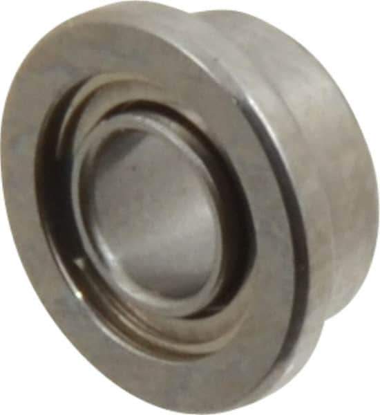 Value Collection - 3/32" Bore Diam, 3/16" OD, Double Shield Miniature Radial Ball Bearing - 3/32" Wide, With Flange, 1 Row, Round Bore, 10 Lb Static Capacity, 31 Lb Dynamic Capacity - Exact Industrial Supply
