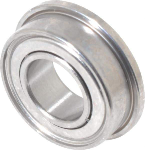 Value Collection - 3/16" Bore Diam, 3/8" OD, Double Shield Miniature Radial Ball Bearing - 1/8" Wide, With Flange, 1 Row, Round Bore, 56 Lb Static Capacity, 160 Lb Dynamic Capacity - Exact Industrial Supply