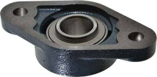 Value Collection - 130mm OAL2-Bolt Flange Bearing - 3100 Lb Dyn Cap, Cast Iron - Exact Industrial Supply
