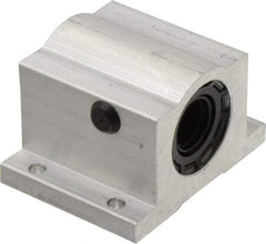 Thomson Industries - 5/8" Inside Diam, 620/1240 Lbs. Dynamic Capacity, Closed Single Pillow Block Linear Bearing - 1.63" Overall Height x 2-1/2" Overall Width - Exact Industrial Supply