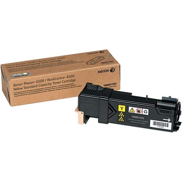 Xerox - Yellow Toner Cartridge - Use with Xerox Phaser 6500, WorkCentre 6505 - Exact Industrial Supply