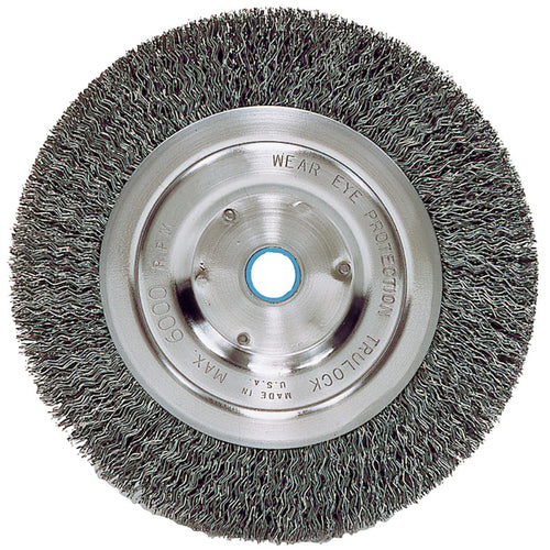 Vortec Pro 6″ Narrow Face Crimped Wire Wheel, .014″ Steel Fill, 5/8″-1/2″ Arbor Hole, Retail Pack - Exact Industrial Supply