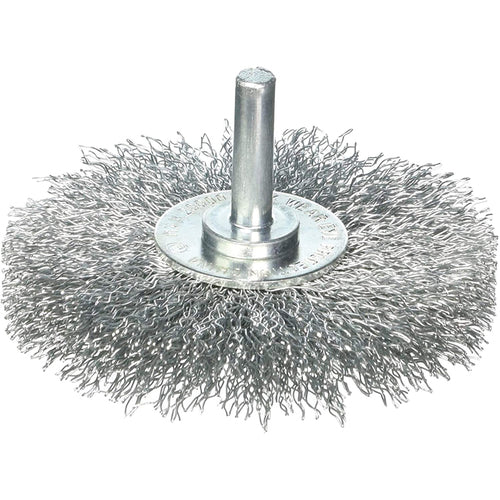 Vortec Pro 1-1/2″ Crimped Wire Wheel, .0118″ Steel Fill, 1/4″ Stem, Retail Pack - Exact Industrial Supply