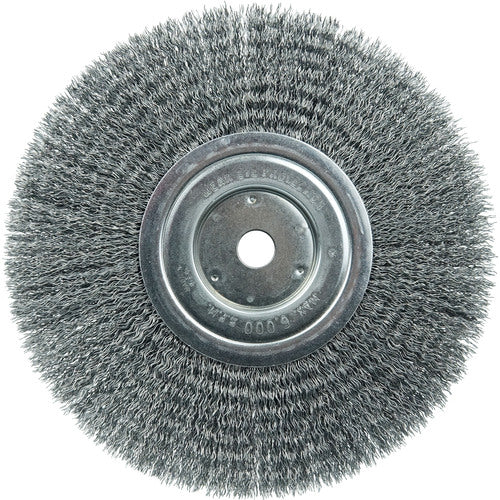 Vortec Pro 8″ Crimped Wire Wheel, .014″ Steel Fill, Narrow Face, 5/8″ Arbor Hole - Exact Industrial Supply