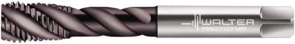 Walter-Prototyp - M6x0.75 Metric Fine 3 Flute 6HX Modified Bottoming Spiral Flute Tap - Powdered Metal, Hardlube Finish, 80mm OAL, Right Hand Flute, Right Hand Thread, Series EP2156302 - Exact Industrial Supply