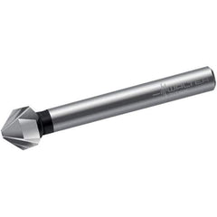 Walter-Titex - 7mm Head Diam, 6mm Shank Diam, 3 Flute 90° High Speed Steel Countersink - Bright Finish, 50mm OAL, Single End, Straight Shank, Right Hand Cut - Exact Industrial Supply