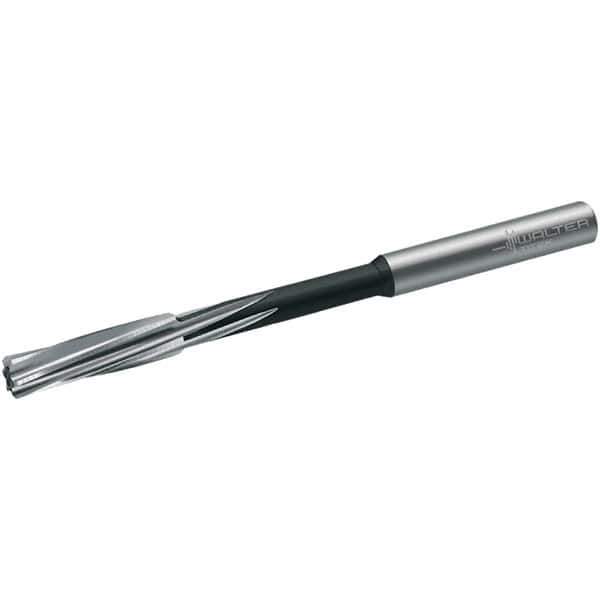 Walter-Titex - 9.87mm Cobalt 6 Flute Chucking Reamer - Spiral Flute, 10mm Straight Shank, 38mm Flute Length, 133mm OAL - Exact Industrial Supply