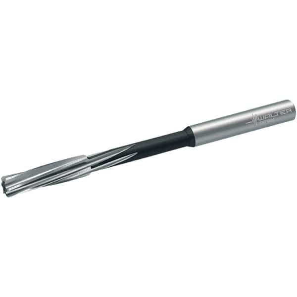 Walter-Titex - 9.6mm Cobalt 6 Flute Chucking Reamer - Spiral Flute, 10mm Straight Shank, 38mm Flute Length, 133mm OAL - Exact Industrial Supply