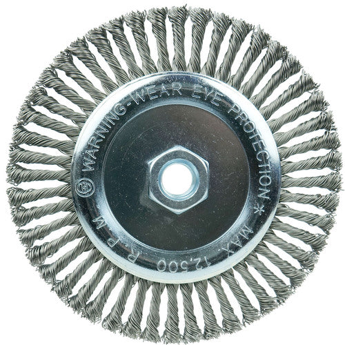 Vortec Pro 6″ Knot Wire Wheel, Stringer Bead Twist, .020″ Steel Fill, 5/8″-11 UNC Nut - Exact Industrial Supply