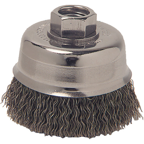 Vortec Pro 3″ Crimped Wire Cup Brush, .014″ Steel Fill, 1/2″-13 Arbor Hole - Exact Industrial Supply