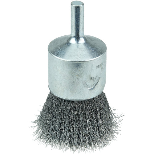Vortec Pro 1″ Crimped Wire End Brush, .006″ Steel Fill, 1/4″ Stem - Exact Industrial Supply