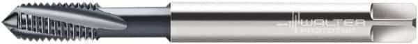 Walter-Prototyp - 1/4-28 UNF 3 Flute 3B Modified Bottoming Spiral Flute Tap - Cobalt, TiCN Finish, 2-1/2" OAL, Right Hand Flute, Right Hand Thread, Series A2340606 - Exact Industrial Supply