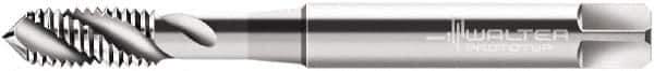 Walter-Prototyp - M3x0.35 Metric Fine 3 Flute 6H Modified Bottoming Spiral Flute Tap - Cobalt, Bright Finish, 56mm OAL, Right Hand Flute, Right Hand Thread, Series P21519 - Exact Industrial Supply