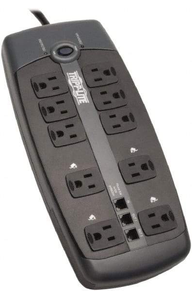 Tripp-Lite - 10 Outlets, 120 VAC15 Amps, 8' Cord, Power Outlet Strip - Floor, Keyhole Mount, 5-15 NEMA Configuration, 1.8" Strip - Exact Industrial Supply