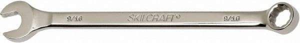 Ability One - 9/16" 12 Point Combination Wrench - 15° Offset Angle, Steel, Chrome Finish - Exact Industrial Supply