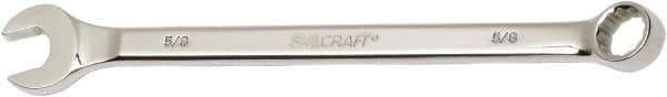 Ability One - 5/8" 12 Point Combination Wrench - 15° Offset Angle, Steel, Chrome Finish - Exact Industrial Supply