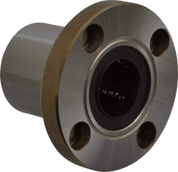Value Collection - 3/4" ID, Round Flanged Single Linear Bearing - 1-1/4" OD - Exact Industrial Supply