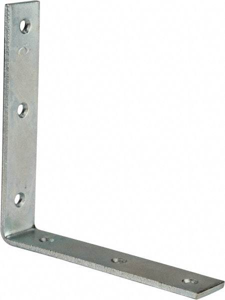 Value Collection - 6" Long x 1-1/4" Wide, Steel, Corner Brace - Zinc Plated - Exact Industrial Supply