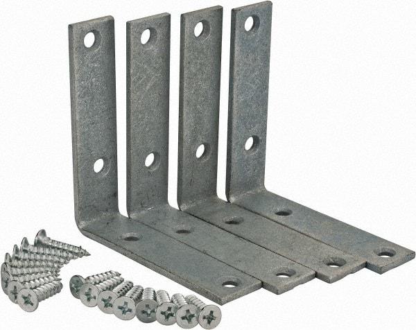 Value Collection - 3" Long x 3/4" Wide, Steel, Corner Brace - Galvanized - Exact Industrial Supply
