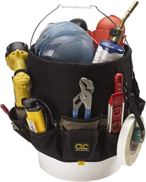 CLC - 48 Pocket Black & Brown Polyester Bucket Tool Organizer - 4" Deep - Exact Industrial Supply