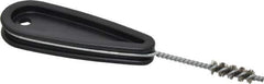 Schaefer Brush - 9/32 Inch Actual Brush Diameter, 1/8 Inch Inside Diameter, Carbon Steel, Plumbing, Hand Fitting and Cleaning Brush - Solid Plastic Hand Fitting Handle with Hole - Exact Industrial Supply