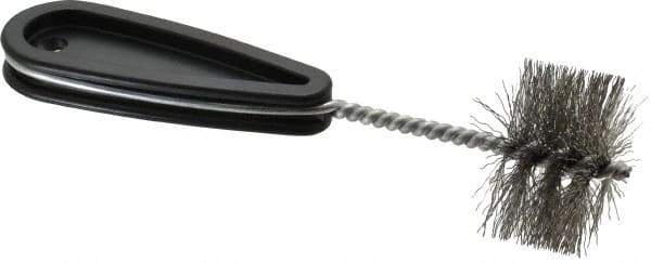 Schaefer Brush - 1-3/4 Inch Actual Brush Diameter, 1-1/2 Inch Inside Diameter, Carbon Steel, Plumbing, Hand Fitting and Cleaning Brush - Solid Plastic Hand Fitting Handle with Hole - Exact Industrial Supply