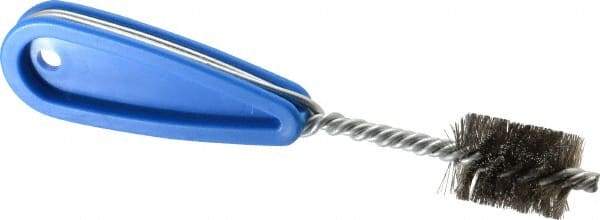 Schaefer Brush - 15/16 Inch Actual Brush Diameter, Stainless Steel, Refrigeration, Hand Fitting and Cleaning Brush - 7/8 Refrigeration Outside Diameter, Solid Plastic Hand Fitting Handle with Hole - Exact Industrial Supply