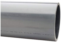Made in USA - 8" Pipe, 60" Long PVC Unthreaded Plastic Pipe Nipple - 250 Max psi, 7.565" ID x 8-5/8" OD, Schedule 80, Gray - Exact Industrial Supply