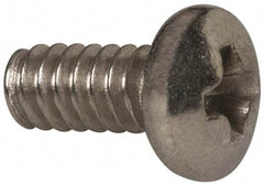 Value Collection - #4-40 UNC, 1/4" Length Under Head Phillips Drive Machine Screw - Pan Head, Grade 316 Stainless Steel, Uncoated, Without Washer - Exact Industrial Supply