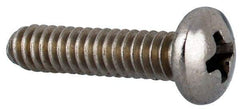 Value Collection - #4-40 UNC, 1/2" Length Under Head Phillips Drive Machine Screw - Pan Head, Grade 316 Stainless Steel, Uncoated, Without Washer - Exact Industrial Supply