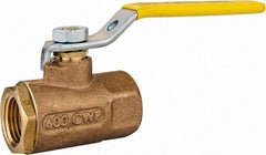 Apollo - 1/2" Pipe, Standard Port, Bronze Standard Ball Valve - 2 Piece, Inline - One Way Flow, FNPT x FNPT Ends, Lever Handle, 600 WOG, 125 WSP - Exact Industrial Supply