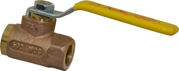 Apollo - 3/8" Pipe, Standard Port, Bronze Steam Service Ball Valve - 2 Piece, Inline - One Way Flow, FNPT x FNPT Ends, Lever Handle, 600 WOG, 250 WSP - Exact Industrial Supply